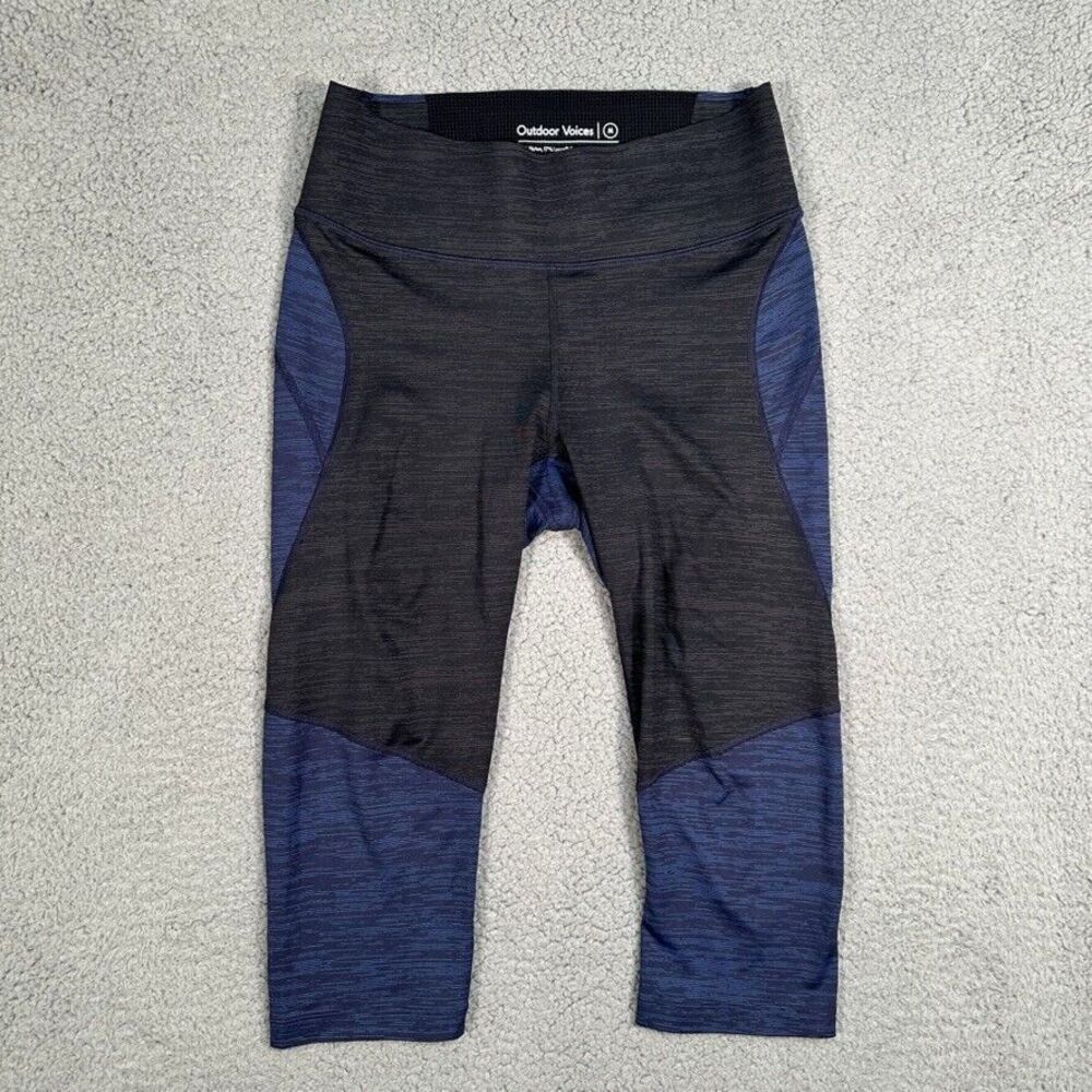 Outdoor Voices Leggings Womens Medium Blue Capri Casual Stretch Gym Workout Yoga